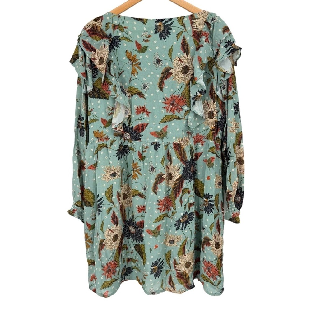 Spartina 449 Womens‎ XL Millie Ruffle Dress Floral Butterfly Boho Cottagecore - Picture 6 of 13